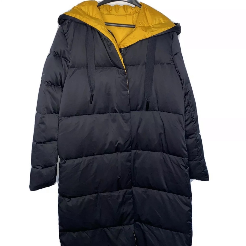 Zara long quilted reversible coat small
